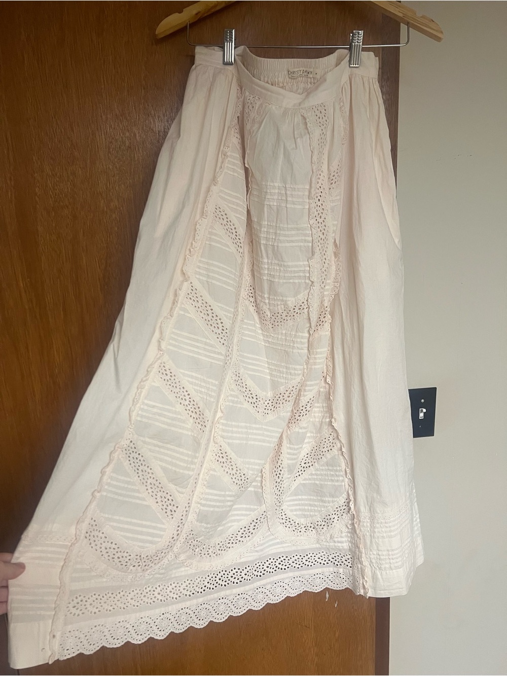 Christy Dawn Cream Tiered Maxi Skirt